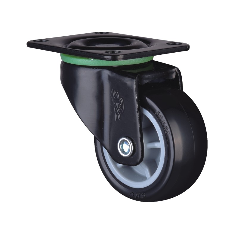 A1S series - black polyurethane (PU) a universal wheel